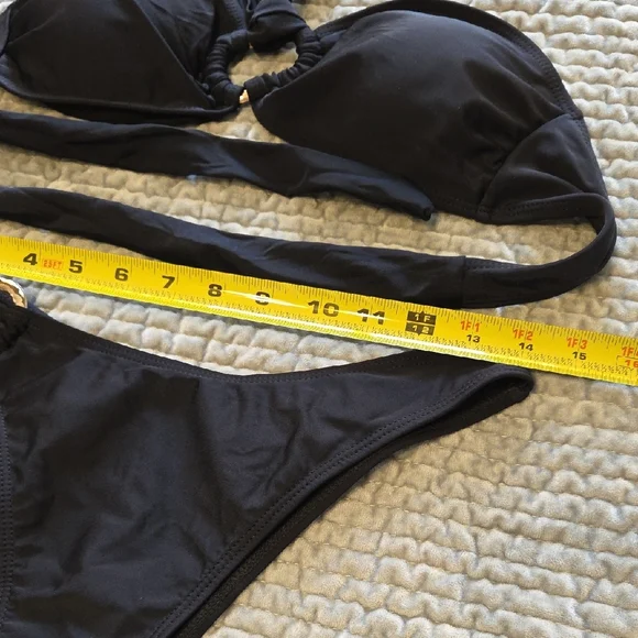 Black Halter Ring Bikini Set - Picture 7 of 8